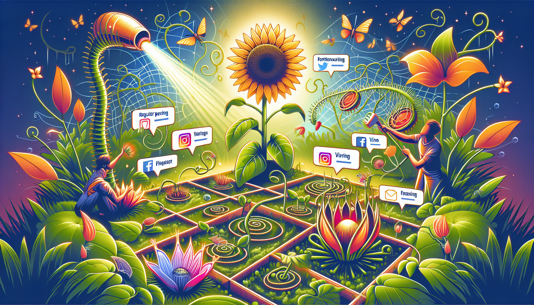 Illustration of organic follower growth strategies