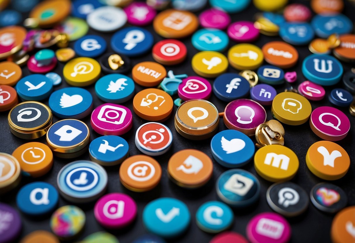 A colorful collage of Instagram icons, engagement metrics, and small-scale creator tools, surrounded by question marks and speech bubbles